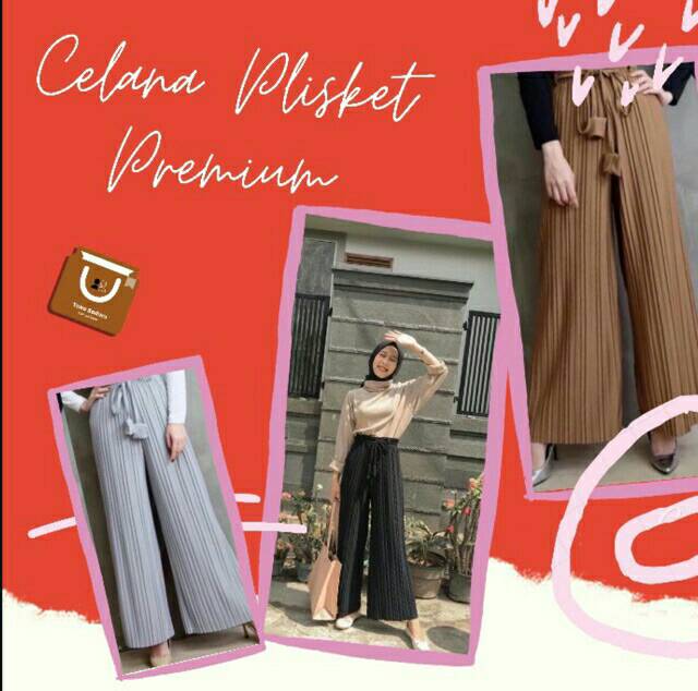 Promo !!  Celana Plisket &quot;Moscrepe&quot;tali Premium / Celana Plisket wanita Jumbo