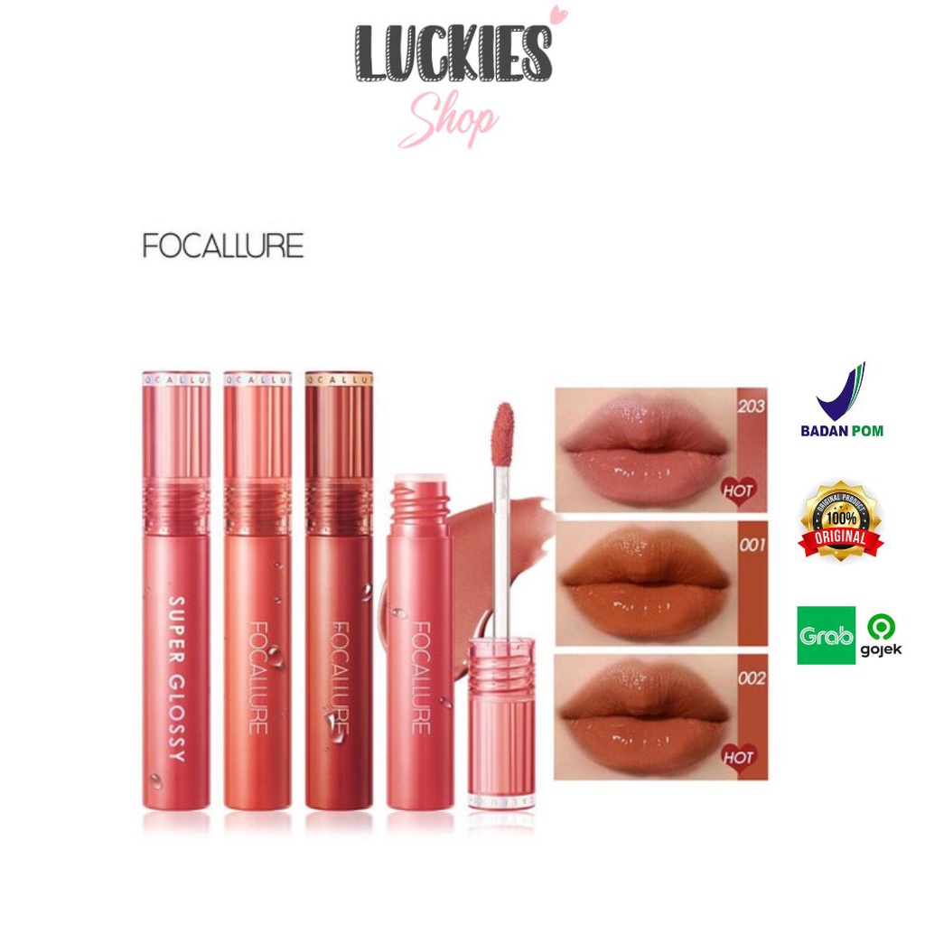 BPOM Focallure Jelly Clear Dewy Lip Tint Lip Gloss Lipstick FA208 LipTint Lipgloss