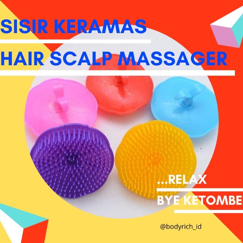SISIR KERAMAS Head Scalp Hair Massager Sisir Salon Sikat Rambut Pijat Kepala Anti Ketombe
