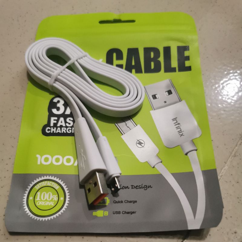 KABEL INFINIX SUPER FAST CHARGING 3A USB ORANGE ORIGINAL 100%