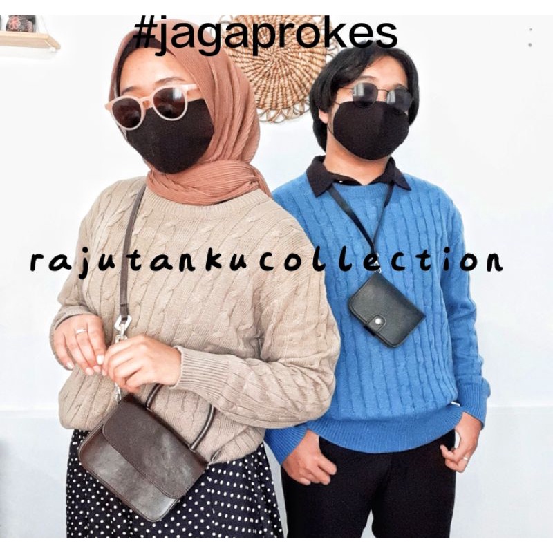 SWEATER TANGAN PANJANG MOTIF CABLE/KEPANG UNISEX  rajutanku collection