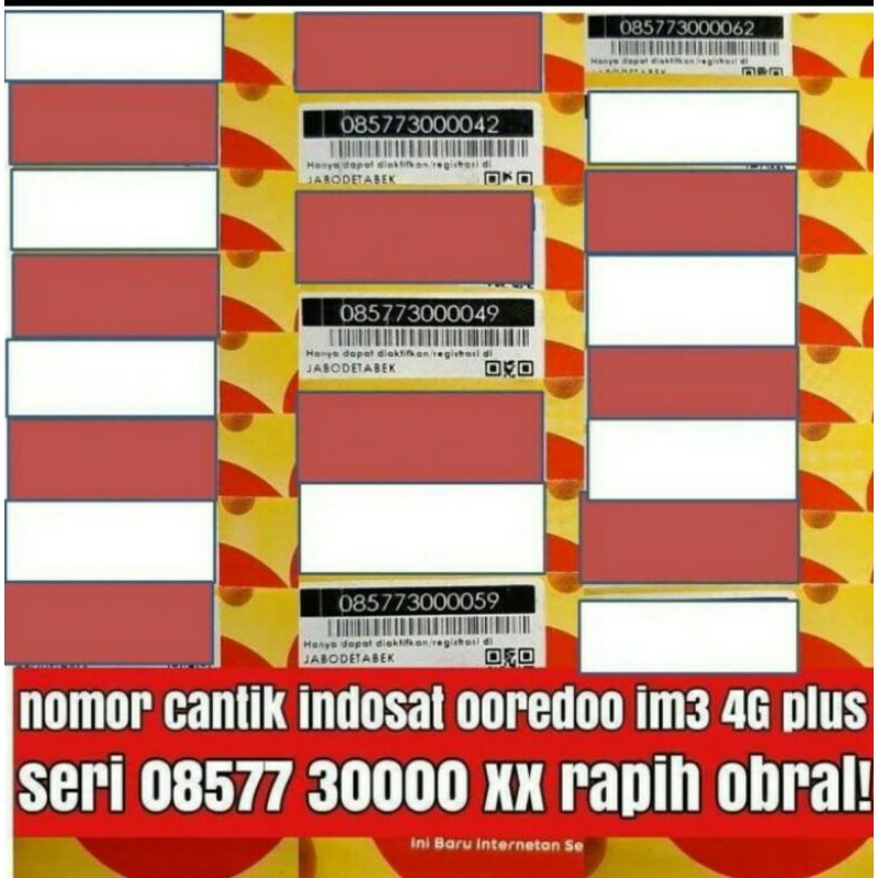 No Cantik Kartu Perdana IM3 Ooredo 4G Indosat - IM3