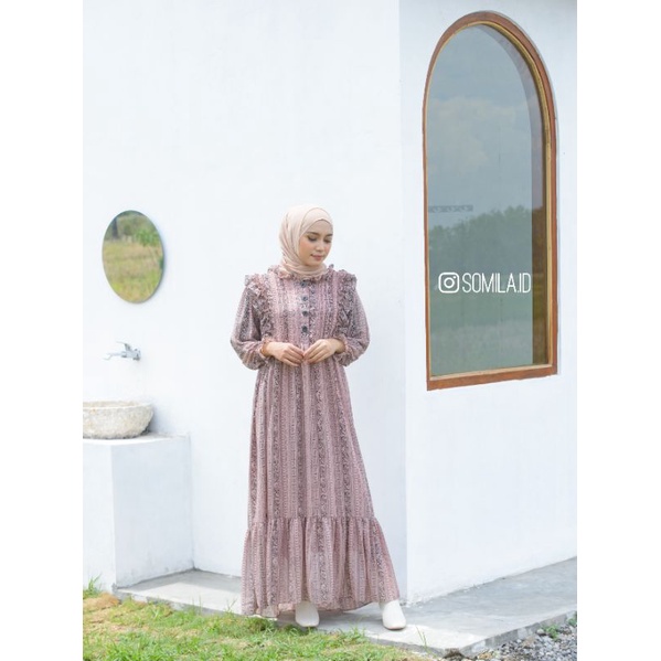 [SOMILA.ID] Etnic Maxi Dress Korea Vintage Outfit Kekinian Chic Shabby