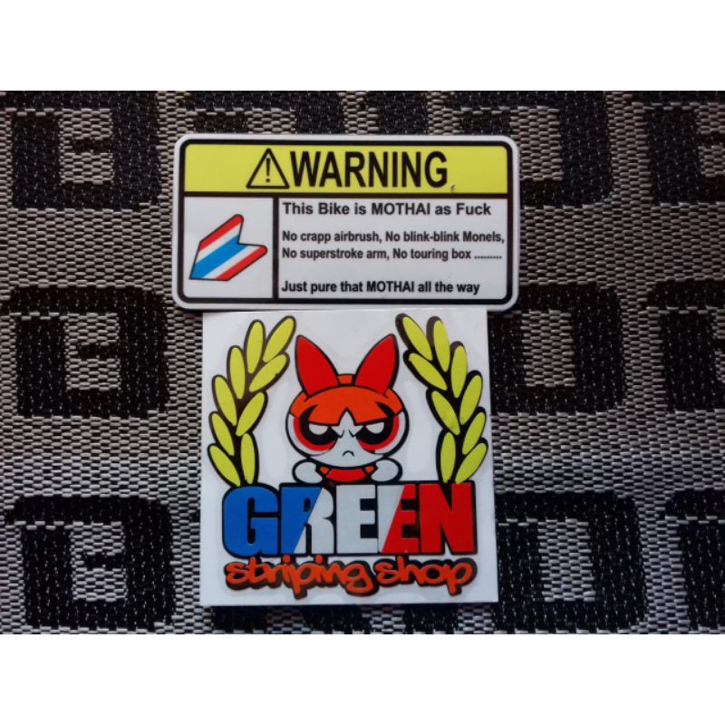 Stiker Warning Motor. Warning Mothai. Thailand