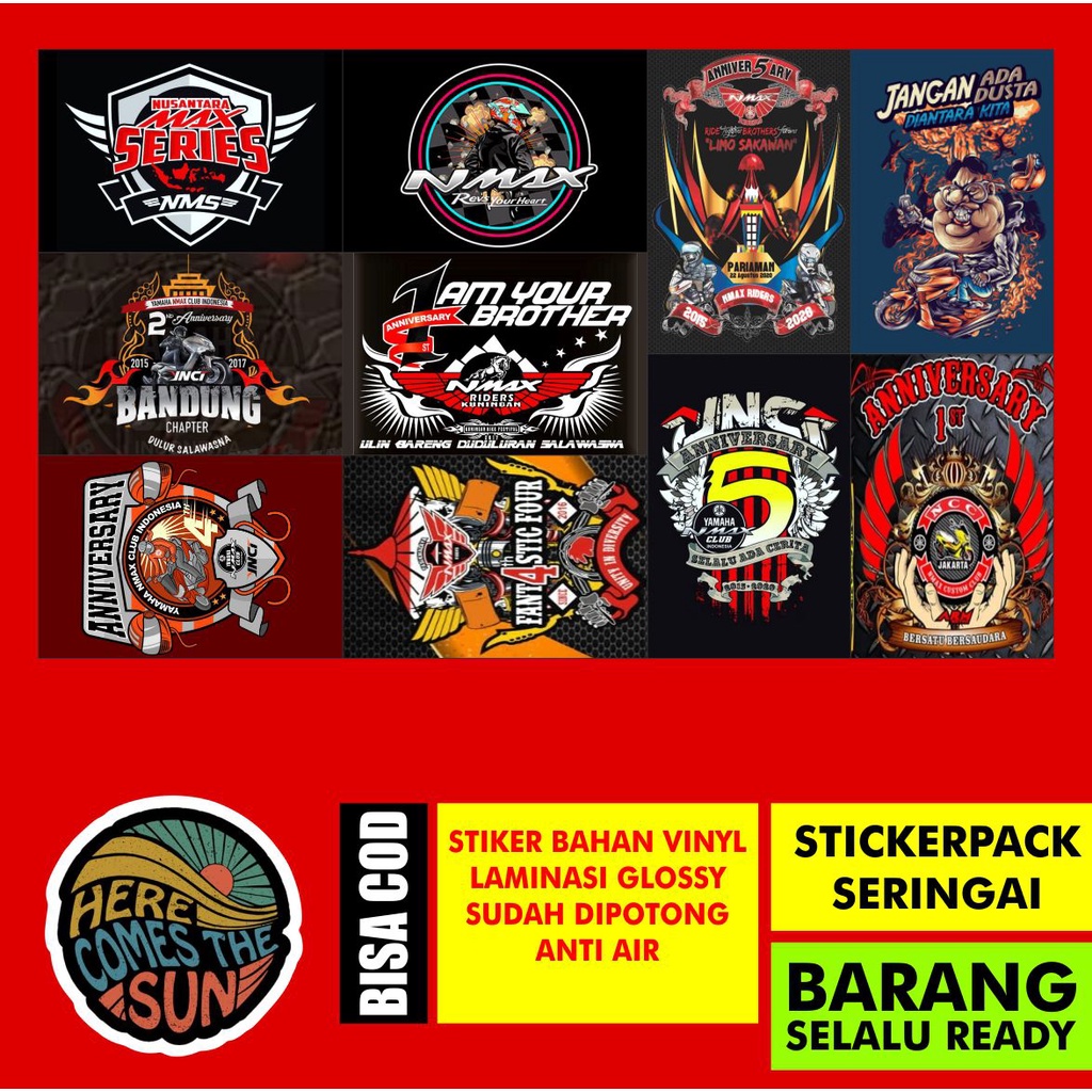 STICKER PACK KOMUNITAS NMAX | STIKER BAND STIKER MOTOR CB C70 HEREX | STIKER BOMB | STIKER LOGO