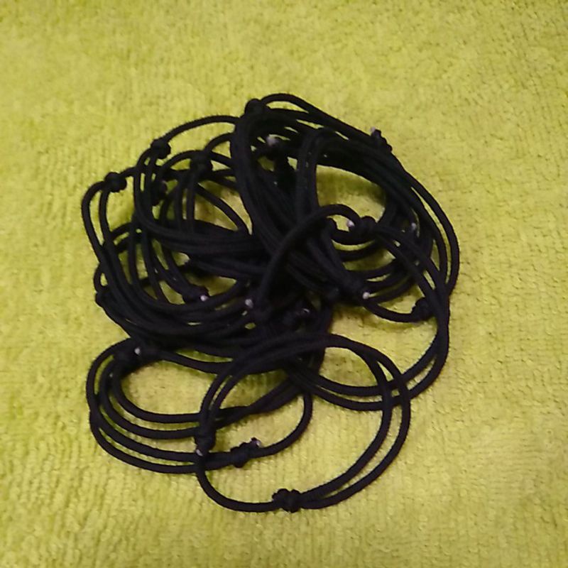 gelang prusik hitam polos 2mm