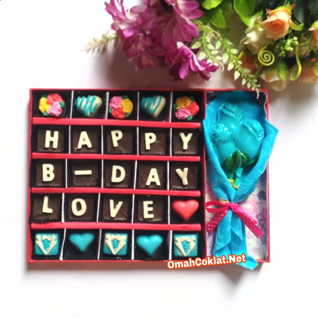 

kado ulang tahun untuk pacar / kado ulang tahun untuk cowok / coklat praline huruf untuk ulang tahun