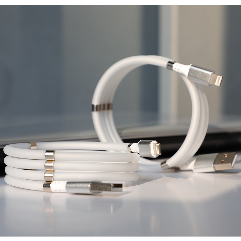 BESTE KABEL Self Winding I-Phone CABLE MAGNETIC FAST CHARGING 2,4A