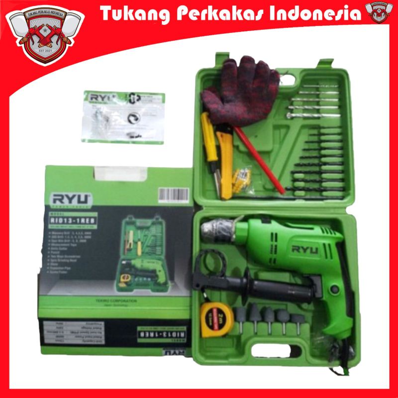 RYU MESIN BOR IMPACK DRILL 13MM 28PCS KOPER SET RID 13-1REB