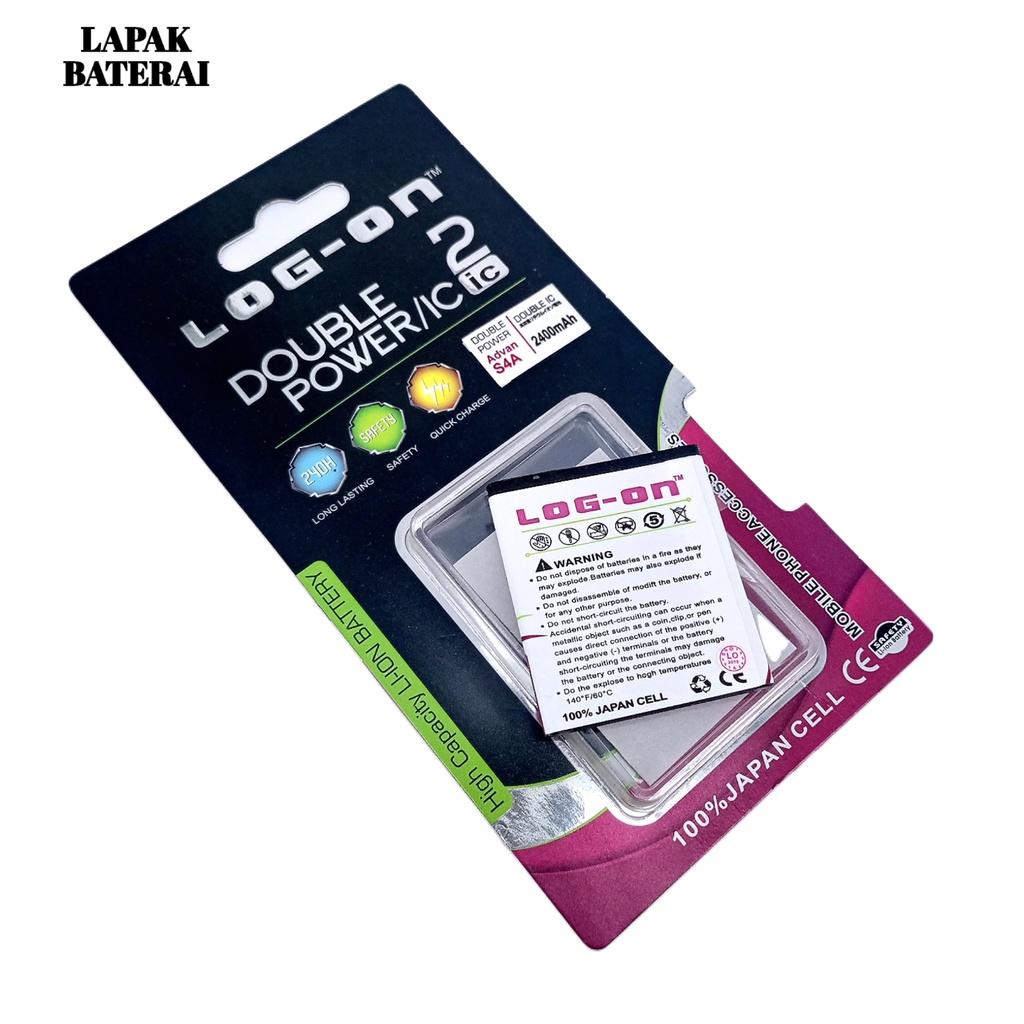 LOG - ON Advan S4A Baterai Double IC Protection Battery Batre