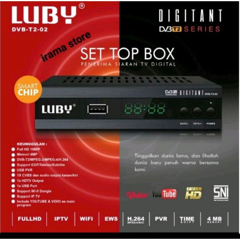 Set Top Box Tv Digital Luby DVB-T2-01 / STB Penerima siaran tv digital Receiver Murah tiktok,video youtube