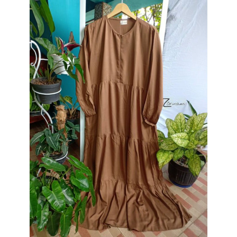Hexa Dress in Expresso/gamis bigsize/dress bigsize/alana dress/kienka.id/gamis syari/bayleaf.id