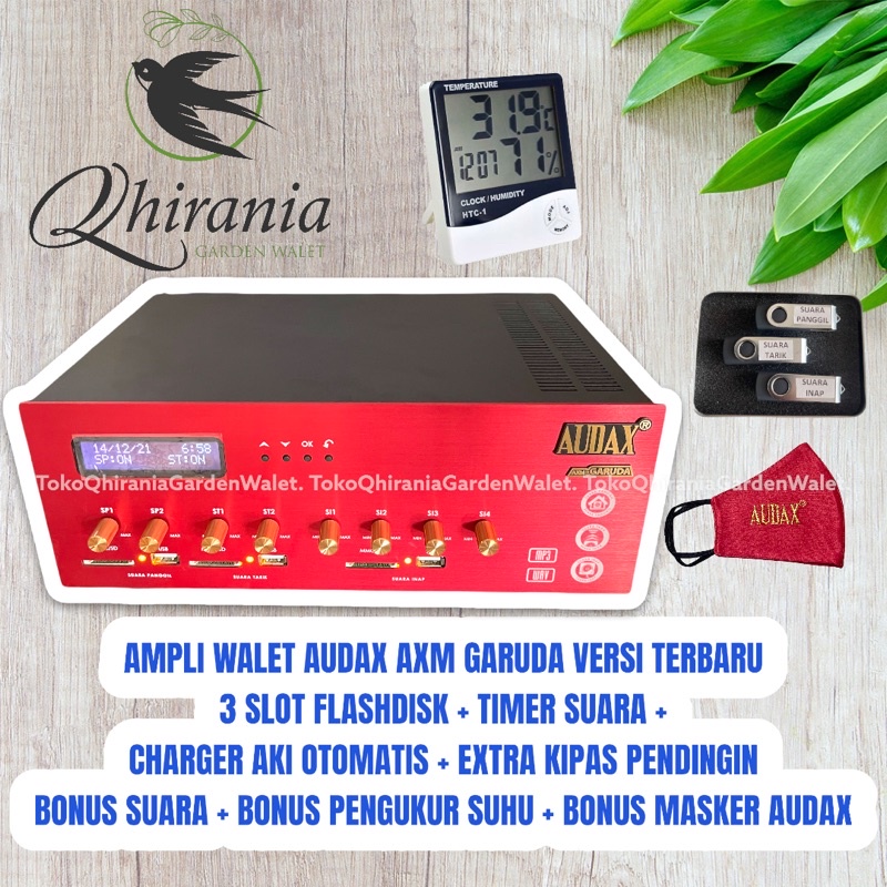 AMPLI AUDAX AXM GARUDA MESIN PANGGIL WALET + BONUS 3 SUARA WALET