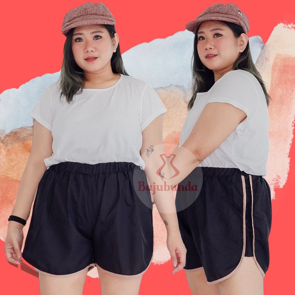 HOTPANTS JUMBO BIG SIZE POLOS CELANA PENDEK WANITA XXXL BAJUBUNDA HP KATUN