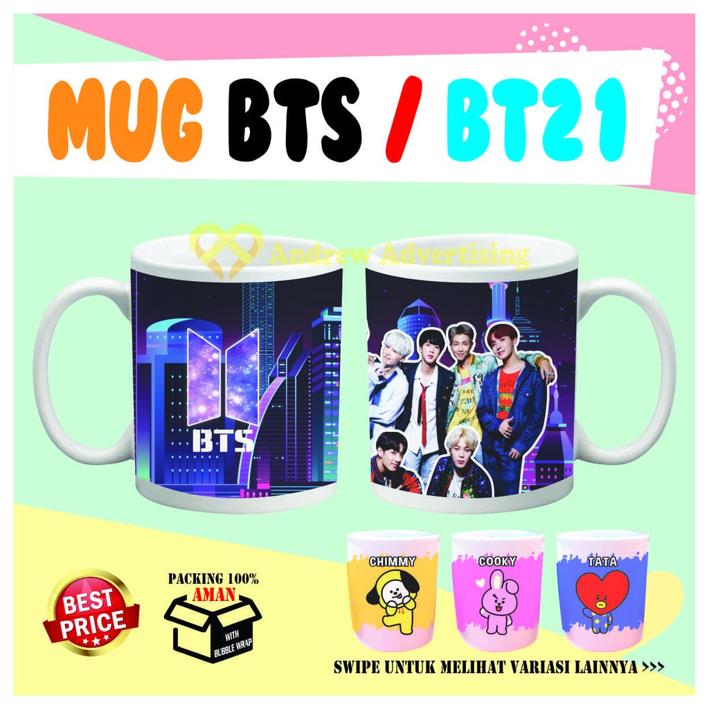 Gelas BT21 Mug BTS Karakter BT21