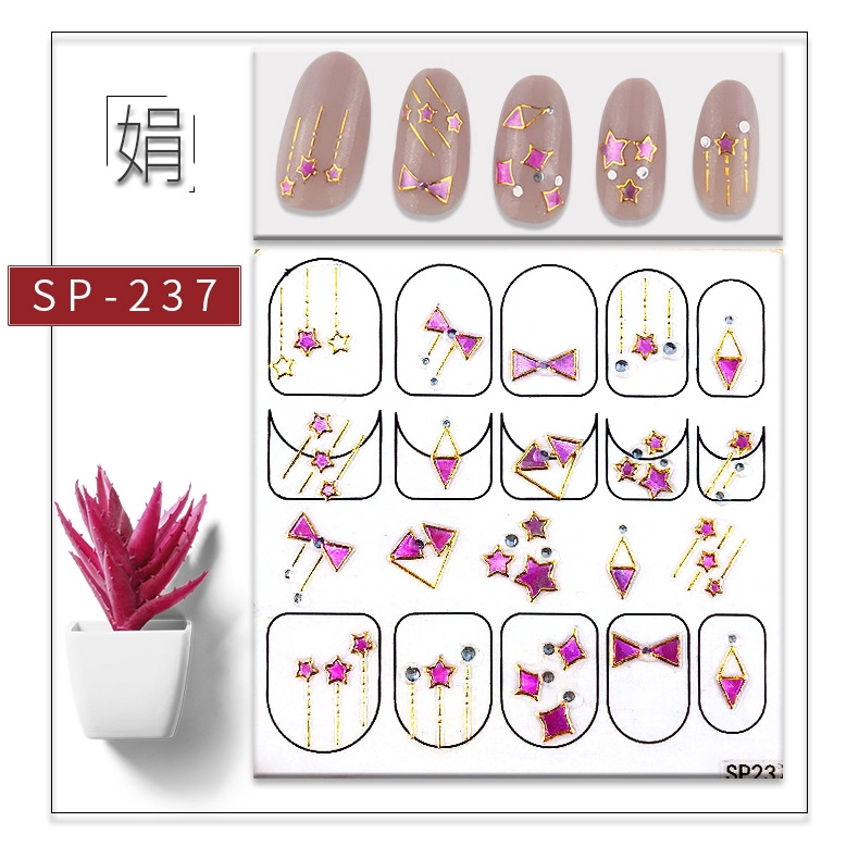 SP Stiker Kuku 3D Gaya Jepang / Korea untuk Nail Art