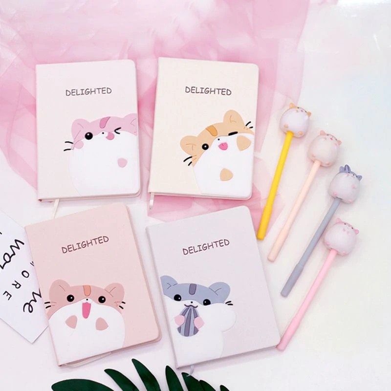 

Ongkir Gratis ya Kawaii Mouse Planner Notebook Journal Daily Book with Pen Set Stationery Supplies