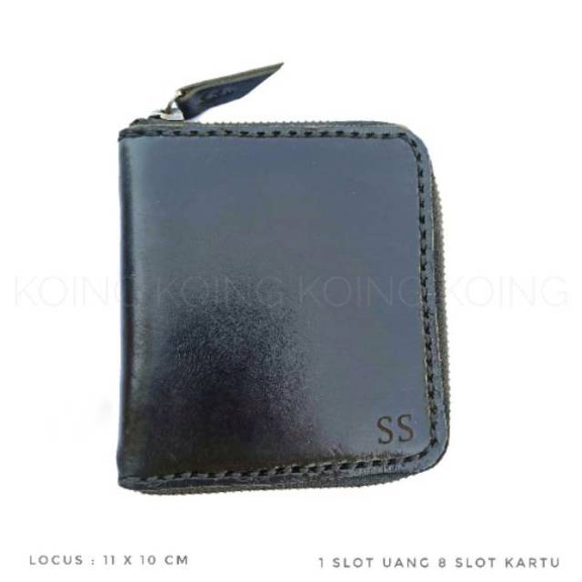 KOING DOMPET PRIA FULL KULIT ASLI ORIGINAL LIPAT RIT CUSTOM NAMA