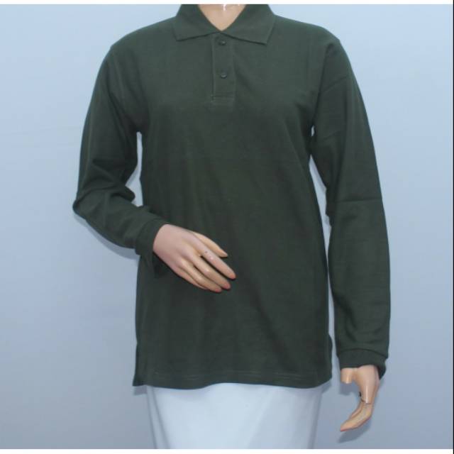 Kaos polos wangki lengan panjang warna army