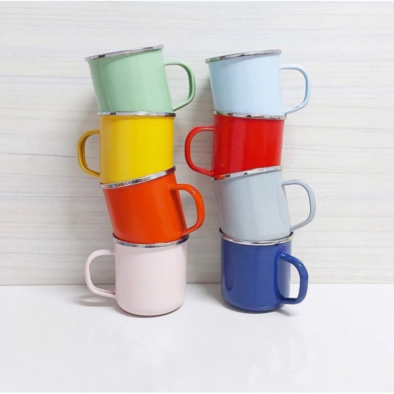 Mug enamel 9cm polos warna/mug enamel warna/mug jokowi