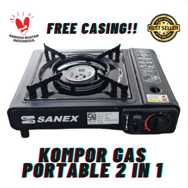 Kompor Gas Portable 2 in 1 SANEX 1 Tungku SN-833 FREE CASING