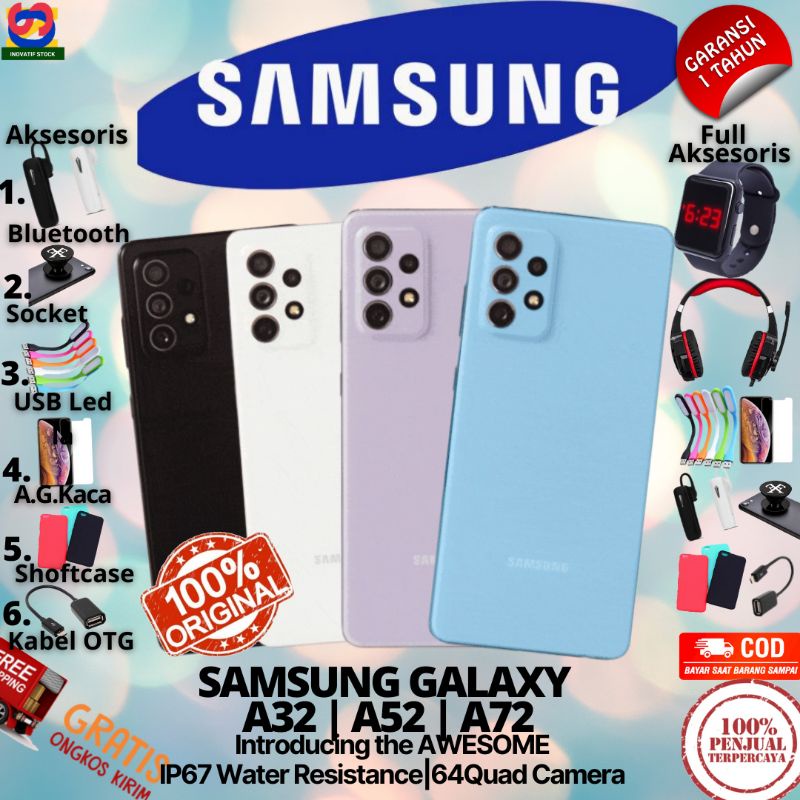 HP BARU SAMSUNG GALAXY A32 | A52 | A72 ORIGINAL WATER RESINTANCE 64 QUAD CAMERA OPTICAL IMAGE STABIL