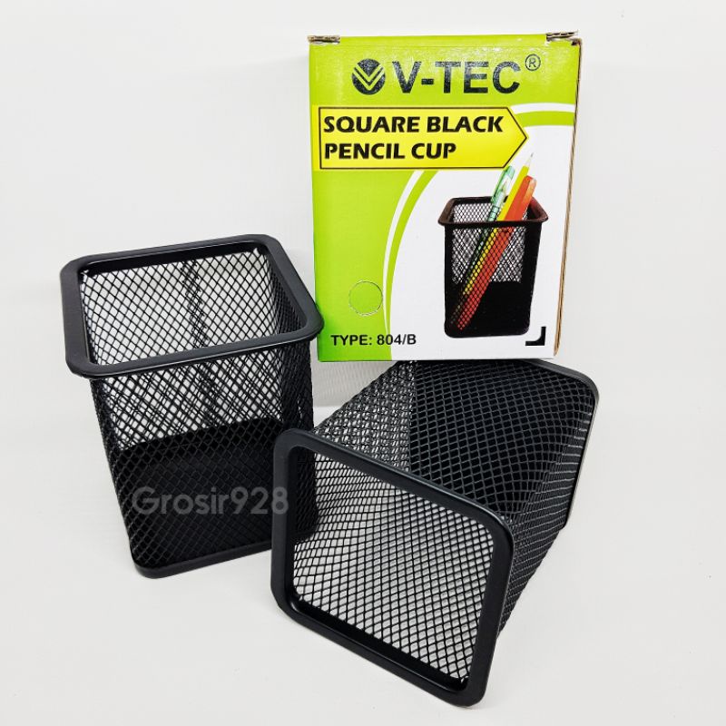 

V-Tec Pencil Cup / Desk Set Organizer Kotak / Tempat Alat Tulis Meja Jaring Besi Jala