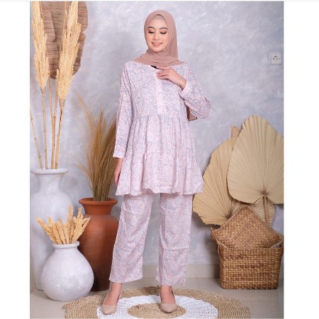1KG MUAT 3SET | NUNA DAILY SET ONESET MOTIF BUNGA FASHION WANITA MUSLIMAH HITS SELEBGRAM