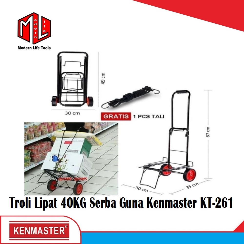 KENMASTER TROLI TROLLY LIPAT TAS BAGASI GALON BARANG 40KG SERBAGUNA