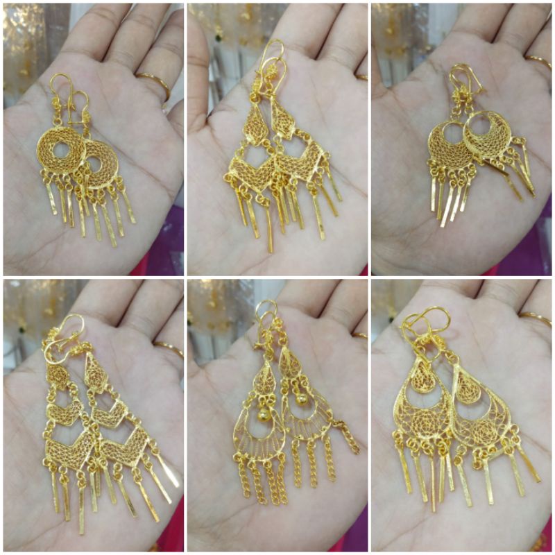 anting kendari jurai rumbai lapis emas