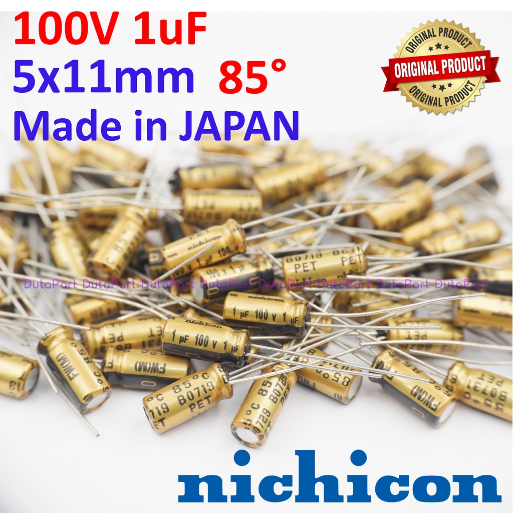 100V 1uF ORIGINAL NICHICON GOLD JAPAN Kapasitor Capasitor Elko Elco