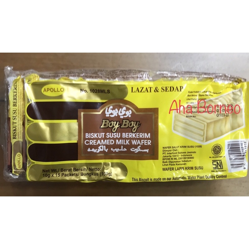 

Wafer Susu Boy Boy Apollo Malaysia 10gr x 15 bungkus