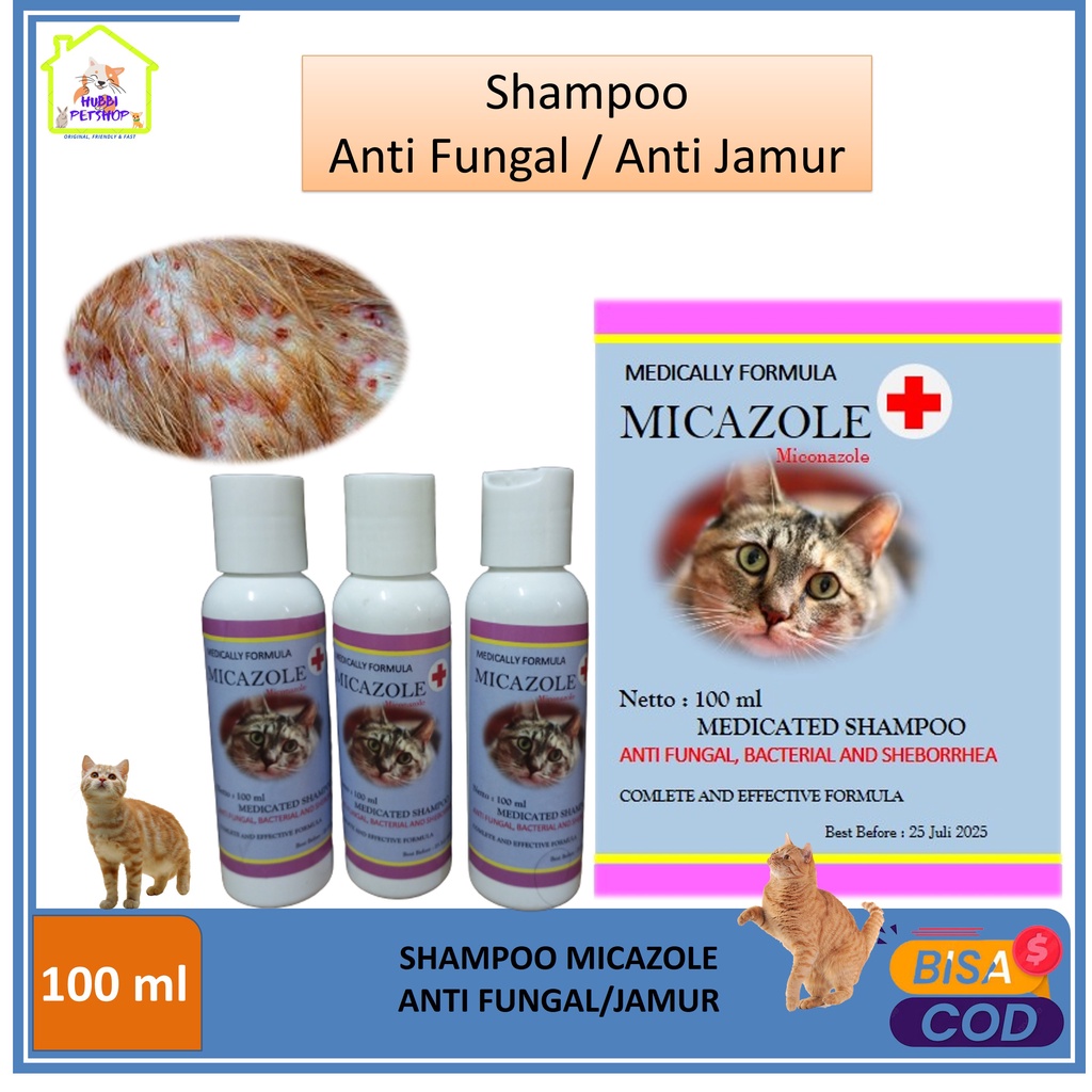 shampo anti jamur kucing 100ml / shampoo anti jamur MICONAZOLE / Shmapo Miconazole