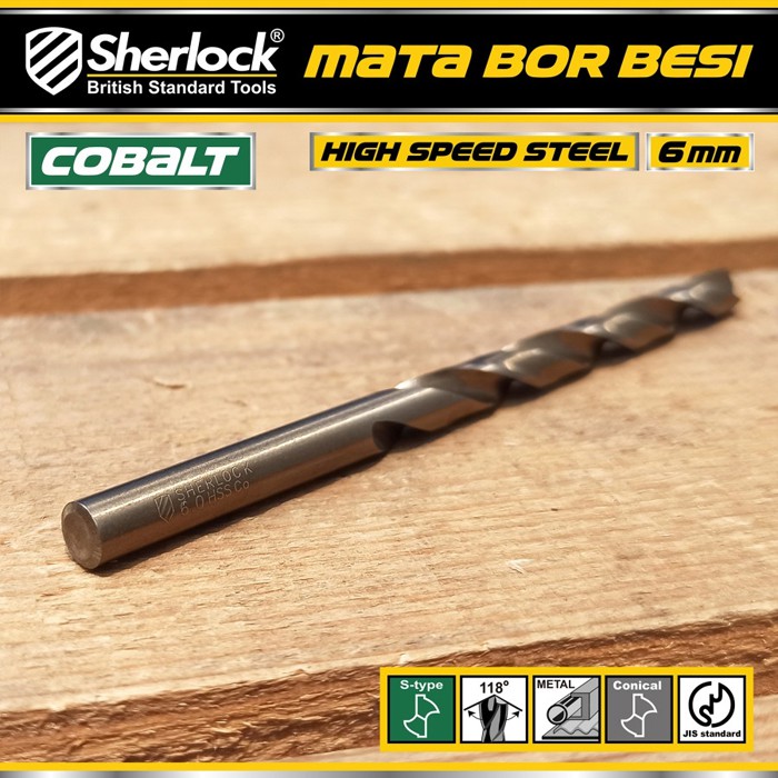 Mata Bor Besi 6 mm / Sherlock JIS Standard High Speed Steel Cobalt (1 Pcs)