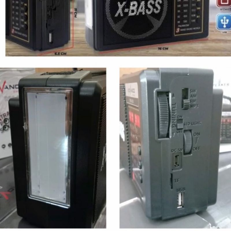 Radio Portable Advance Original RBS-810 Bass Series Bisa Di Cas dan Lampu Emergency