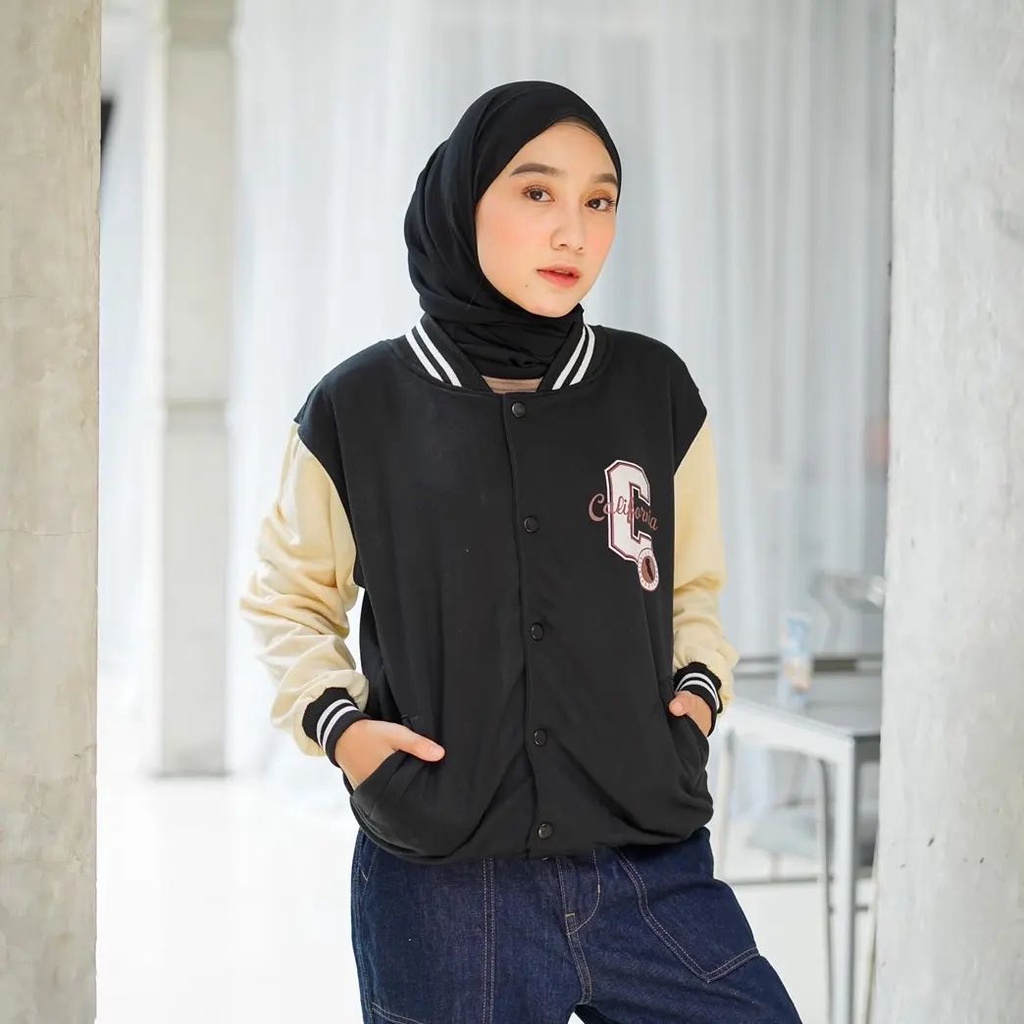 Jaket Base Ball C California Baseball wanita/pria