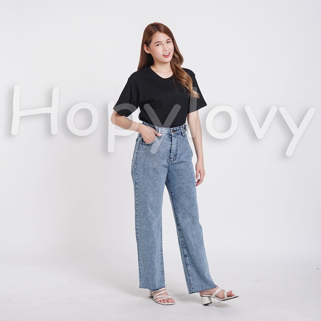 Celana Kulot Wanita | Celana Kulot Jeans | Boyfriend Loose Double Button Yurii HOPYLOVY