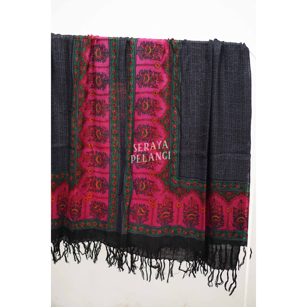 Pashmina Cashmere Motif Bunga/Ornamen | Selendang | Scarf | Syal | Shawl | Pasmina | Souvenir | Hadiah Ulang Tahun | Birthday Gift | Aksesoris Fashion Wanita | Premium Import Quality | Grosir Murah