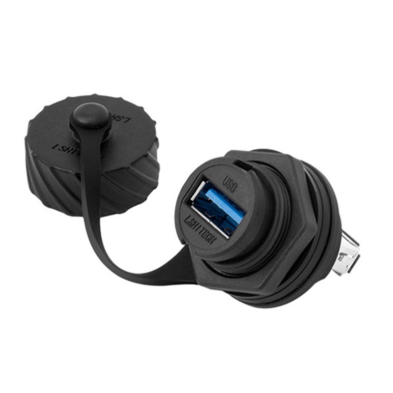 Btsg USB 2.0 3.0 Female Socket Plug Panel Mount Adapter Konektor Langsung Tahan Air Dengan Tutup