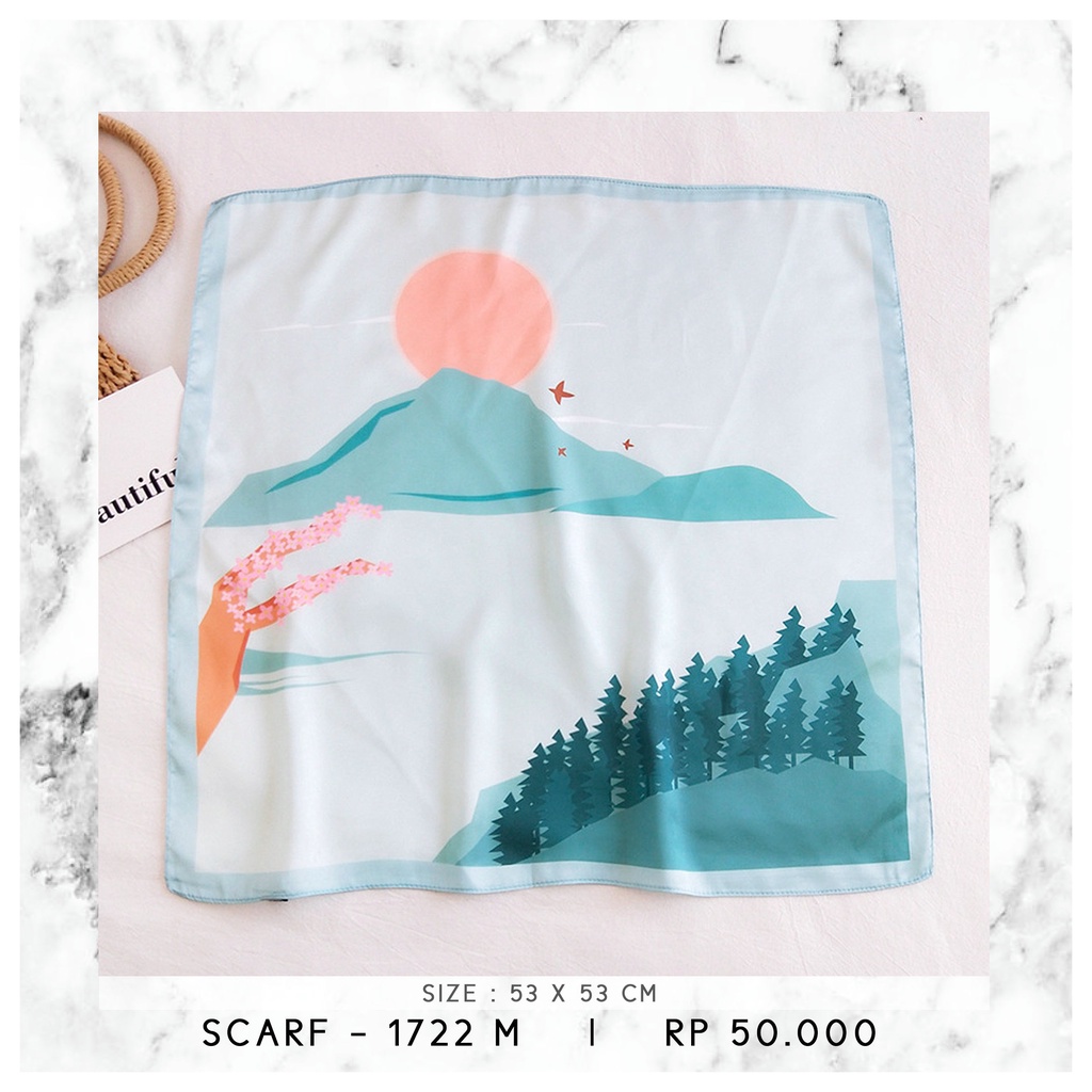 SCARF / SYAL KOREA / NECK SCARF  (SIZE 53 X 53)-1722 M