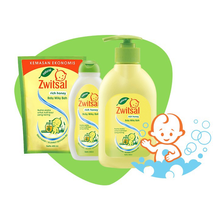 Zwitsal Rich Honey Baby Milky Bath