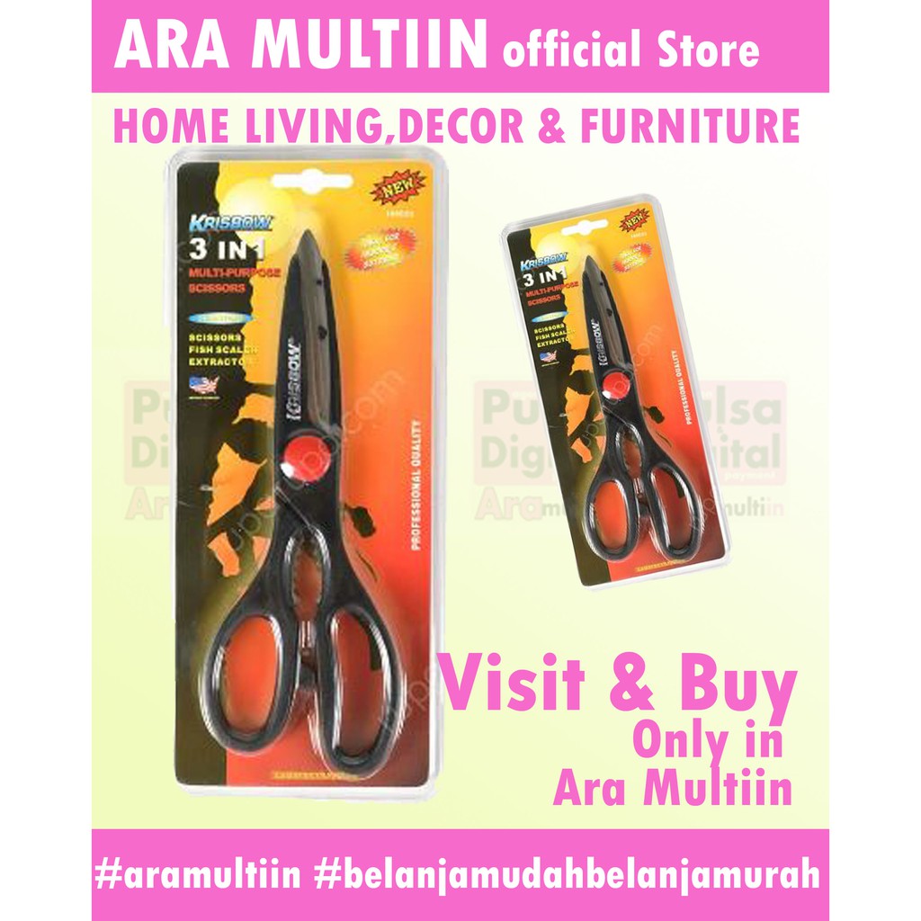 

Krisbow 21 Cm Gunting Serbaguna 3 In 1 - Hitam