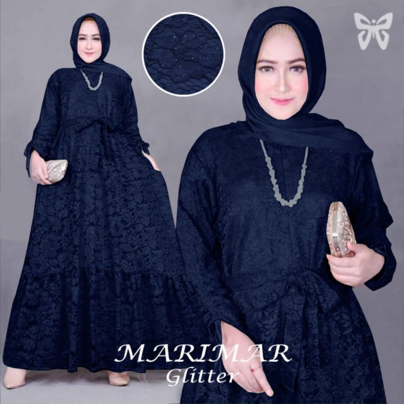 gamis brukat Gliter 5L fashion wanita ada 5  warna