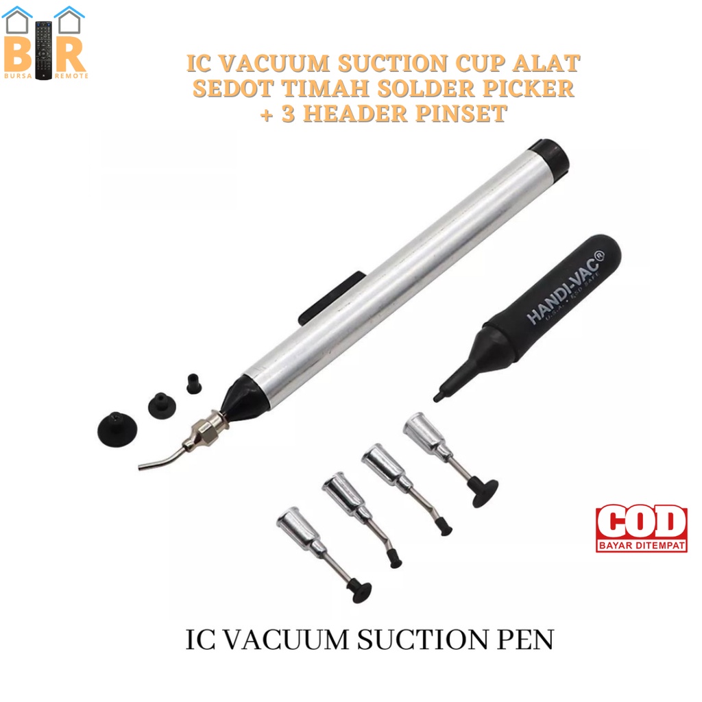 IC Vacuum Suction Cup Alat Sedot Timah SOLDER PICKER + 3 HEADER PINSET