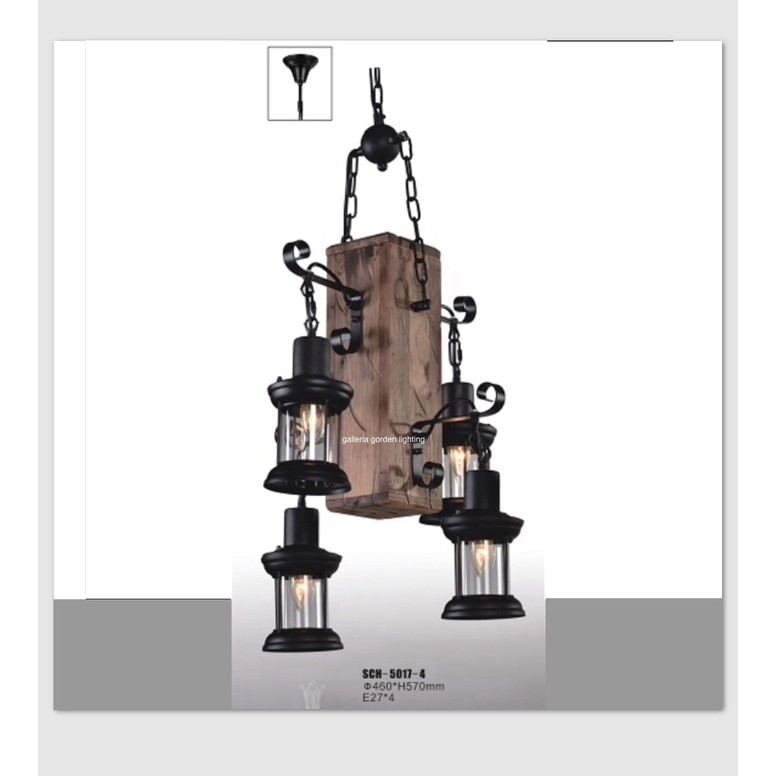 Lampu gantung vintage dekorasi meja makan 5017-4