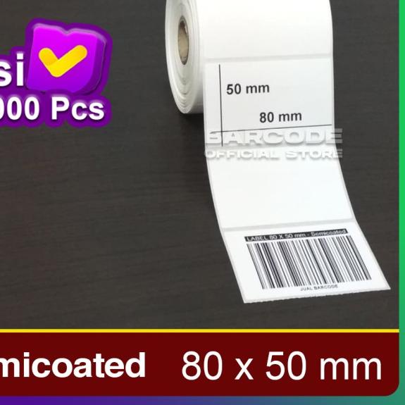 

➺ KERTAS STICKER LABEL PRINTER BARE 80 X 50 MM - 1 LINE - SEMICOATED ☉