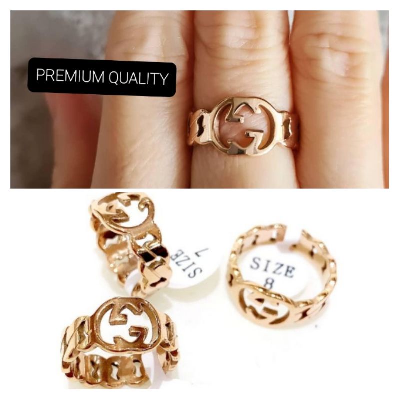 Cincin Titanium Asli Rosegold Gc Anti karat Stainless steel 016