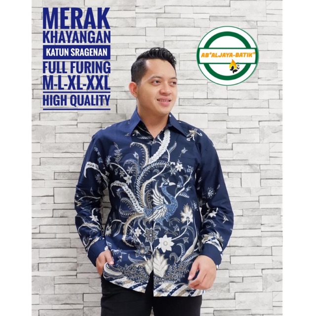 KEMEJA BATIK MERAK KHAYANGAN FULL FURING KATUN HALUS SRAGENAN SIZE M-XXL TERMURAH