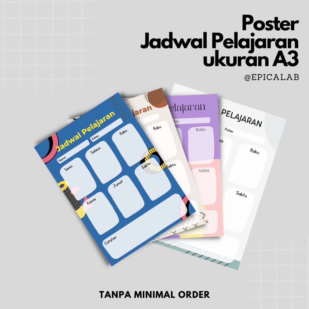 

Poster Jadwal Pelajaran Sekolah ukuran A3 - murah