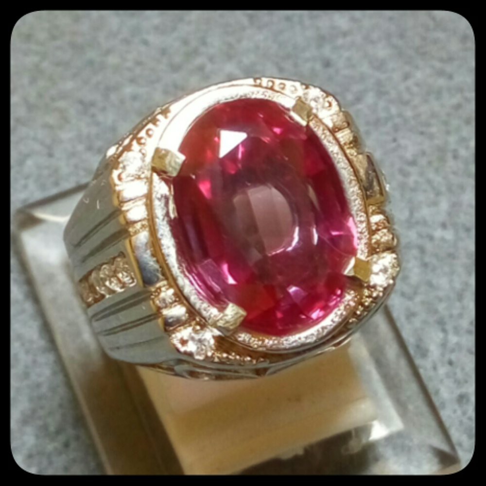 CINCIN BATU AKIK PERMATA ALEXANDRITE COLOR CHANGE RING ALPAKA SUPER MEWAH BIG SIZE